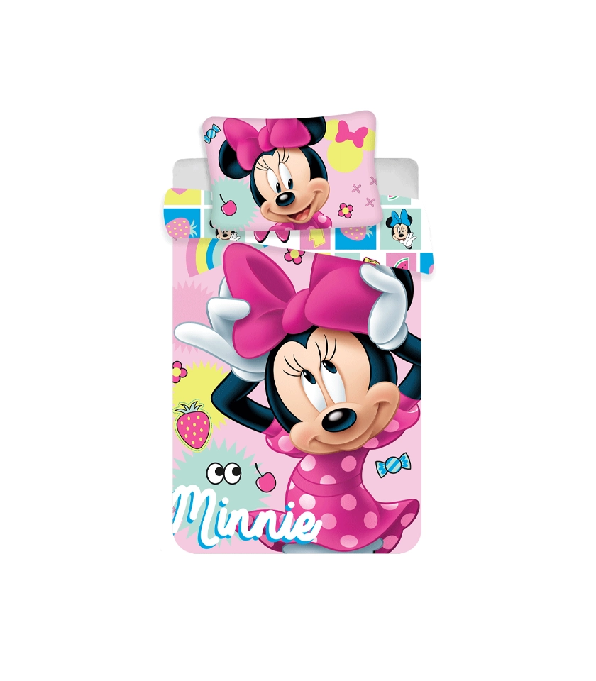 Minnie Mouse, плик, калъфка, памук, цип, десени, Дисни, спално бельо, детски спални комплекти, магазин за бебешко спално бельо, спално бельо за бебешка кошара, героите на Дисни, мини